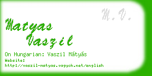 matyas vaszil business card