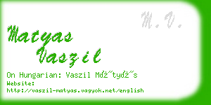 matyas vaszil business card